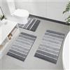 SHACOS Tappeto Bagno Set di 3 Antiscivolo, Tappetini Assorbente 50 x 80 cm Lavabile Tappetino Morbido Microfibra, Grigio