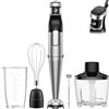 BESROY Frullatore a Immersione 5 in 1, 1100W Potente, Mixer Cucina Elettrico in Acciaio Inox, Velocità Regolabili, Set con Tritatutto, Frusta, Montalatte e Misurino per Zuppe e Frullati