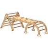 Gioco per bambini 5 in 1 con triangolo, parete liscia e arco, in legno di pioppo e pino, 188x70x59 cm