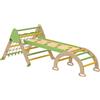 Gioco per bambini 8 in 1 con triangolo, parete liscia e arco, in legno di pioppo e pino, 191.5x74.5x63 cm