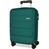 Roll Road Flex - Valigia da cabina verde, 38 x 55 x 20 cm, rigida 2,5 kg, chiusura a combinazione laterale, in ABS, 2,5 kg, 35 l, bagaglio a mano, Verde, Taglia unica, Valigia cabina