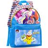 Clondo Zaino Americano Bambini Per Pokemon Fan 41x31x18 cm con Spallacci Imbottiti, Divisorio Interno, Tasca Frontale e Porta Borraccia - Per Scuola, Tempo Libero, Viaggi - Blu