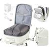 WEPOET Zaino Sottovuoto Viaggio Ryanair 40x30x20 Zaino da Viaggio Aereo Bagaglio a Mano con Sottovuoto Zaini Easyjet 45x36x20 Vacuum Backpack con Porta Scarpe(Beige)