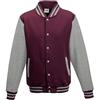 Just Hoods by AWDis Just Hoods - Giacca College Varsity Jacket, unisex Bordeaux/grigio mélange. XS