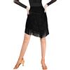 SEAUR Donna Ragazza Gonne Ballo Salsa Latino con Pantalonicini Minigonna Irregolare Danza Rumba Dancewear Frange per Samba Tango Elegante M