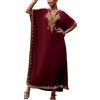 AIEOE Donna Costume da Bagno Beach Copritevi Boho Stampa Floreale Casual per Abbigliamento da Casa Spiaggia Mare Rosso C