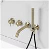 neoro F rubinetto vasca in acciaio inox, miscelatore monocomando, deviatore, 2 uscite, BN0767FNBC#Set4, F champagne spazzolato [Rubinetteria Bagno > Rubinetteria Vasca]