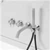 neoro F rubinetto vasca in acciaio inox, miscelatore monocomando, deviatore, 2 uscite, BN0767FSBS#Set4, F acciaio inox spazzolato [Rubinetteria Bagno > Rubinetteria Vasca]