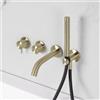 neoro F rubinetto vasca in acciaio inox, miscelatore monocomando, deviatore, 2 uscite, BN0767FSBC#Set4, F champagne spazzolato [Rubinetteria Bagno > Rubinetteria Vasca]