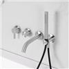 neoro FC rubinetto vasca in acciaio inox, miscelatore monocomando, deviatore, 2 uscite, BN0767FCNBS#Set4, FC acciaio inox spazzolato [Rubinetteria Bagno > Rubinetteria Vasca]