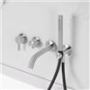 neoro FC rubinetto vasca in acciaio inox, miscelatore monocomando, deviatore, 2 uscite, BN0767FCSBS#Set4, FC acciaio inox spazzolato [Rubinetteria Bagno > Rubinetteria Vasca]