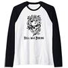 Hell Was Boring T Shirt for Women Sugar Hell Was Boring Shirt,Goth Skull and Roses Shirts,Rose Skull Maglia con Maniche Raglan