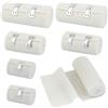 Leikedun Benda elastica bianca, bendaggi a compressione con clip in metallo per polso, caviglie e ginocchia, traspiranti, riutilizzabili, delicati sulla pelle (5 cm/7,5 cm/10 cm x 4,5 m x 6)