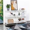 HDANI Tavolo Consolle in Metallo con 3 Ripiani di Stoccaggio (Bianco, 120x30x80cm)