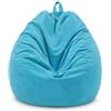 Highdi Poltrona Sacco Adolescenti 100 x 120 cm (Senza Ripieno), Velluto a Coste Pouf Sacco, Blu Cielo Bean Bag Chair per Soggiorno/Camera/Gaming, perfetta per Adulti e Adolescenti