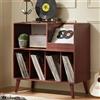 LELELINKY Grande supporto per dischi con contenitore, supporto per giradischi con ripiano, supporto per dischi in vinile con superficie di presentazione, supporto per fino a 300 album, scaffale per dischi per