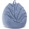 Highdi Poltrona Sacco Adolescenti 85 x 110 cm (Senza Ripieno), Velluto a Coste Pouf Sacco, Blu Scuro Bean Bag Chair per Soggiorno/Camera/Gaming, perfetta per Adulti e Adolescenti