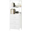 Somdot Libreria Salvaspazio a 5 Ripiani con Cassetti di Stoffa, Scaffale Per Libri Camera Da Letto Cameretta, Mensole per Libri, 30P x 42l x 115H (3 Cassetti), Bianco