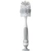 Nuby Spazzola per la Pulizia di Biberon e Ciuccio 2 in 1 con Base a Ventosa | Grigio