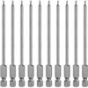 QUARKZMAN 10Pz Punte Cacciavite Esagonale con Estremità Sferica 2mm (H2.0) 1/4 Gambo Esagonale 100mm (4) Lungo Inserti per Avvitatore Magnetiche Testa Sferica Acciaio S2 Grado Metrica