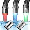PCTC Confezione da 2 rubinetti dell'acqua a LED, 3 colori sensibili alla temperatura, rubinetto dell'acqua con luce a flusso d'acqua che cambia colore, rubinetto per cucina e bagno