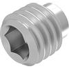 SECCARO Perni filettati con esagono incassato e perno M4 x 4 mm, in acciaio inox V2A VA A2, DIN 915/ISO 4028, 20 pezzi