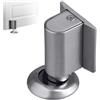 Dinhauyon Fermaporta Pavimento Magnetico, magnete regolabile in altezza, con adesivi autoadesivi e viti, montaggio senza foratura, in lega di alluminio, adatto a pavimenti e porte