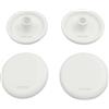 HYDRO HOME Paracolpi wc, kit 4 pezzi, tondi in plastica, misure nelle immagini, montaggio facile fai da te, produzione italiana (BIANCHI, TONDI/PLASTICA)