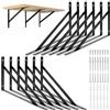 GBACHOOSE 12 supporti per scaffali, 190 x 300 mm, in metallo, colore nero, angolo per carichi pesanti, per montaggio a parete, tavolo pieghevole da lavoro, scaffalatura