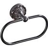 Celbon Portasciugamani ad anello ovale antico, in materiale ottone, per riporre gli asciugamani, a parete, per WC da bagno (nero)