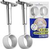 MONTERAL 2 Pezzi Supporto Armadio Appendiabiti Ø 25 mm x 77 mm - Supporto Asta è Cromato ed è Adatto per Struttura Cabina Armadio Componibile - Garanzia di 10 Anni - MONTERAL