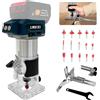 L1NXIXI Fresatrice a batteria per Bosch 18 V, 800 W con 5 velocità, max 30.000 giri/min, batteria da 18 V, set fresatrice per bordi con 15 frese da 1/4 (senza batteria)