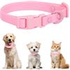 FEimaX Collare Cane Impermeabili Collare per Cani di Piccoli Media Grande Taglia, Collares in PVC Resistente Regolabile con Anello a D Perfetto per Gatti Cuccioli e Animali Domestici (Rosa, L)