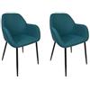 HOME DECO FACTORY, HD0477, Set di 2 poltrone contemporanee in Blu, Design Elegante e Confortevole, perfette per Il Soggiorno o L'Ufficio, Dimensioni: 59x85x557 cm, Colore: Blu