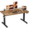 JUMMICO Scrivania regolabile in altezza 120×60 cm, telecomando a 4 tasti con funzione memoria, dotata di gancio, adatta per ufficio, studio e gaming, Marrone