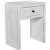 DRW Comodino con 1 cassetto in legno bianco 55x45x28,5 cm