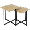 HOME DECO FACTORY Set 2 Tavolini a Incastro in Legno MDF Moderno Marrone | Legno ingegnerizzato, set 2 tavolini a incastro, design moderno, salotto o sala da pranzo, 40x40x40 cm, marrone e nero