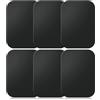 Czkonore Piastrine Metalliche Autoadesive Rettangoli 6 Pezzi, Calamita per Cellulare Auto 65 x 45 mm con Adesivo Extra Forte - Supporto Magnetico Universale per Cellulare in Veicolo (Nero)