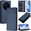 XINYEXIN Cover per Vivo X300 Pro, Custodia Portafoglio in Pelle Cover Folio a Libro con Slot per Porta Carte Supporto Magnetica Flip Case - Blu scuro