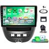 Rimoody 4G+128G Wireless Carplay Android Autoradio per Toyota Aygo Peugeot 107 Citroën C1 2004-2014 10 Pollici Incell Schermo Autoradio Android Auto GPS Navi WiFi Bluetooth FM/RDS EQ/SWC Telecamera Posteriore