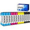 Fooylen 604XL - Cartuccia d'inchiostro di ricambio per Epson 604 Multipack compatibile con Expression Home XP2200 XP2205 XP3200 XP3205 XP4200 XP4205 Workforce WF-2910DWF WF-2930DWF WF-2935DWF