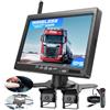 Hikity Duale Telecamera Retromarcia Auto Wireless con Monitor LCD da 7 pollici, Telecamera Posteriore Wireless Impermeabile Visione Notturna Eccellente per Camper Camion Roulotte