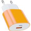 Samneer 25W USB tipo C Caricabatterie veloce 15W USB tipo A Adattatore （arancione）Per:iPhone17/16 Pro/Pro Max/Plus/15 14 13 12 11 Pro Max X XS cellulareSpina di ricarica USB C Rapido Alimentator