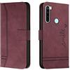 Bravoday Cover per Xiaomi Redmi Note 8 / Redmi Note 8 2021, Flip Custodia in Pelle PU Portafoglio Custodia per Xiaomi Redmi Note 8 / Redmi Note 8 2021, con Slot per Schede, Vino Rosso