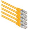 1aTTack.de® - 7,5m - amarillo - 5 Stück - CAT6 CAT 6 Ethernet LAN cable de red SET 1000 Mbit/s CAT6 Doble blindado PIMF 250MHz libre de halógenos compatible con CAT5e CAT6a CAT7 CAT8