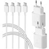 KenSera 2-Pack Caricabatterie USB C da 25W, Caricatore Rapido PD 3.0 con cavo di Ricarica Rapida da 1,5 m per Samsung Galaxy S25, S24, S23, S22, S21, S20 Ultra, S10, Z Flip 6, Z Fold 6, A55, A71, Note 20