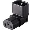 CABLEPELADO Adattatore da IEC C14 a C13 a gomito | C14 a C13 | IEC 320 C13 a C14 | 10 A 250 V | Adatto per computer, monitor, stampante, UPS e server | Nero | 180°