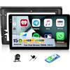 CAMECHO 4+128G Android 15 Autoradio 9 Pollici per Fiat Bravo 2008-2013 con Telecamera Posteriore AHD, Bluetooth Radio Wireless Carplay Android Auto, FM/RDS WIFI GPS Mirror Link 1280 * 720 Touchscreen