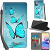 PHINIENLAND Cover per Xiaomi Redmi Note 10 5G / Note 10T 5G Case PU Pelle Custodia [Kickstand] [Chiusura magnetica] [Slot per Schede], Portafoglio Flip Custodia per Xiaomi Poco M3 Pro 5G,Farfalla verde