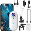 OBEST Action Cam 4K,IP68 fotocamera subacquea Sportiva 30M/98ft Impermeabile,Telecamera Sportiva 120° Angolo di larghezza,Mini Videocamera magnetica,Bodycam,Vlog Camera,Telecamera Casco Moto (Bianco)